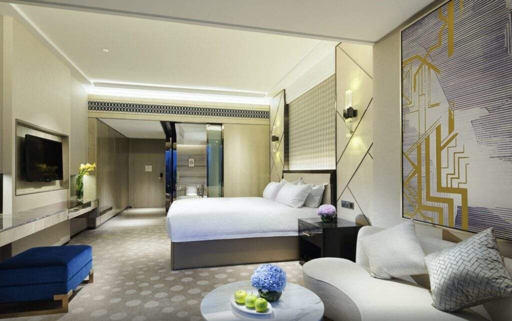 bright luxury hotel room