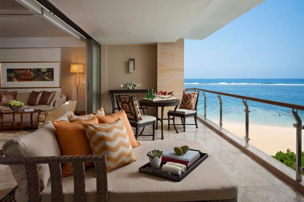 balcony of resort overlooking beach and ocean
