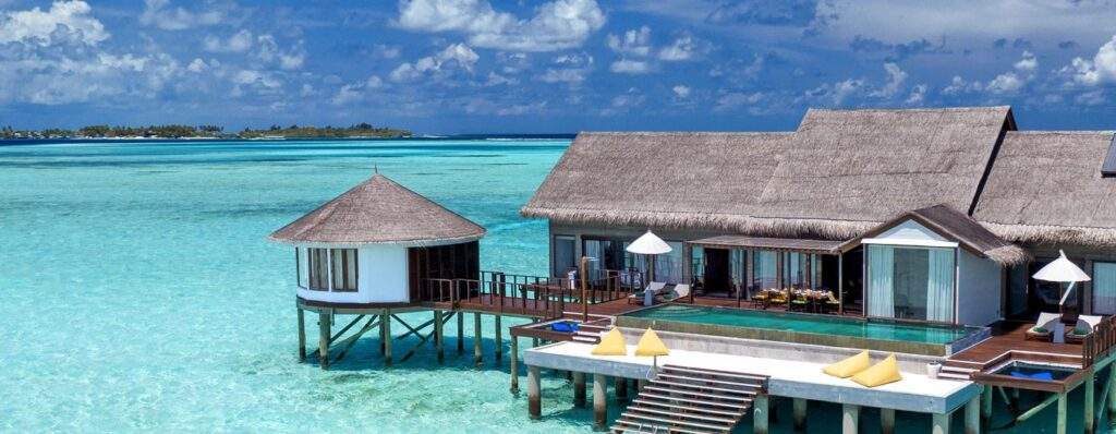 huts built on top of water