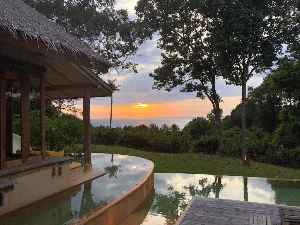 multiple level private tropical resort pool