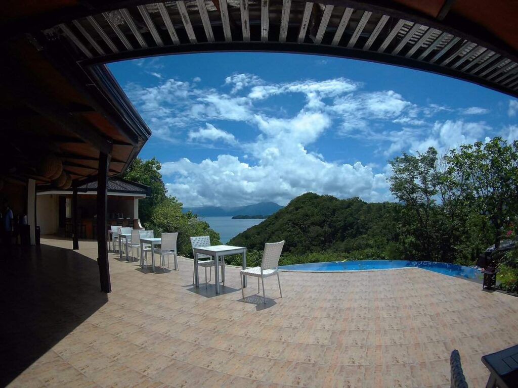 large patio overlooking ocean