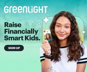 advertisement girl holding debit card