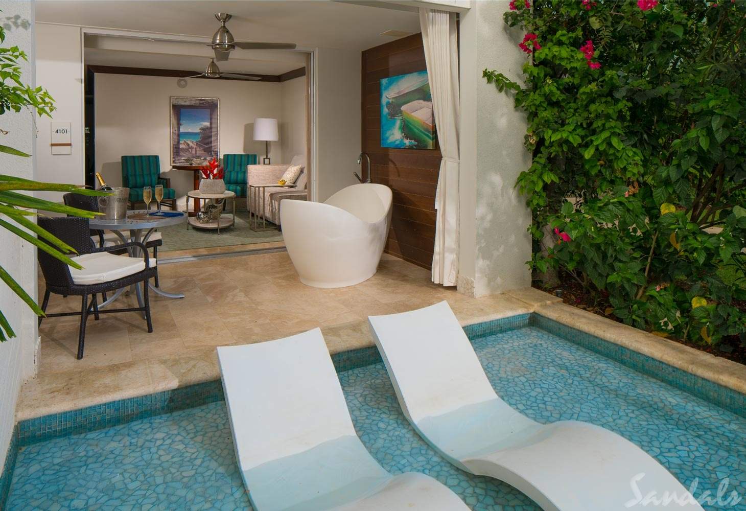 two chairs in room pool