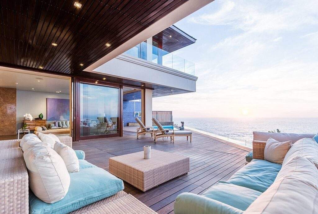 deck of resort room overlooking ocean