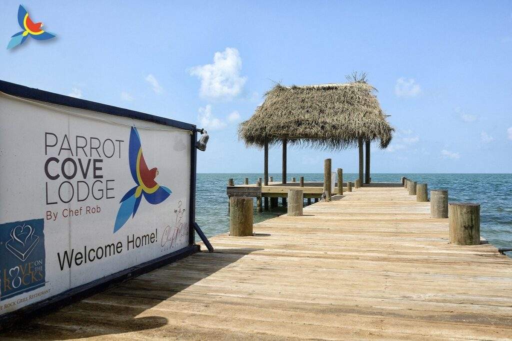 pier with sign on the side