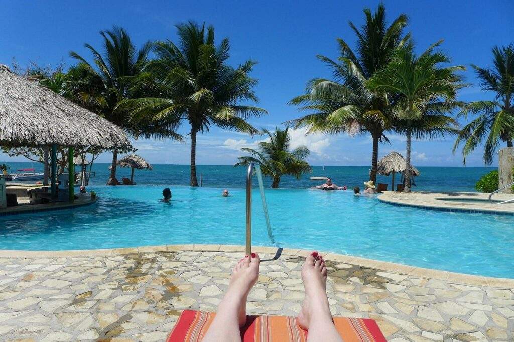 resort infinity pool in front of ocean