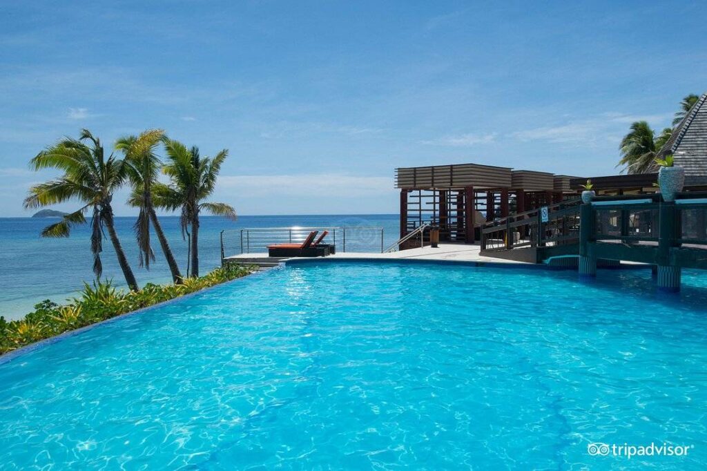 massive infinity pool in front of beach