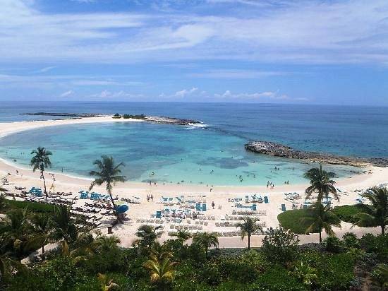 aerial view of circular tropical beach