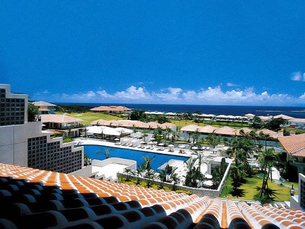 aerial view of resort pool