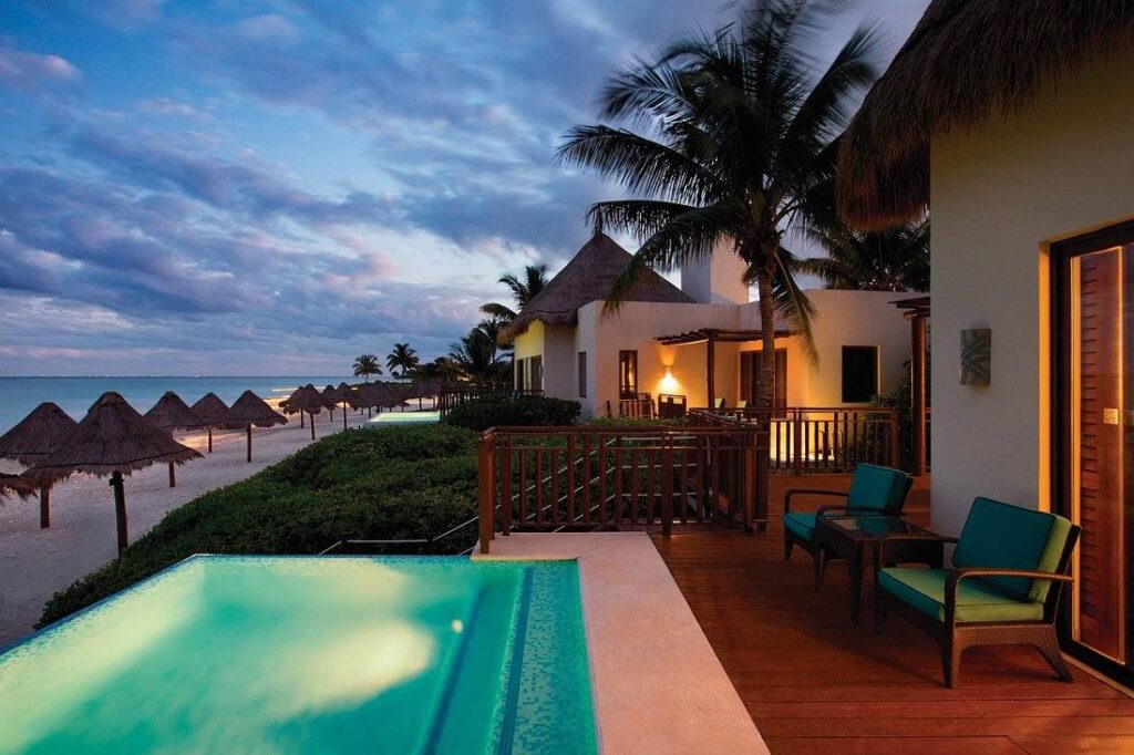 private resort pool on the beach