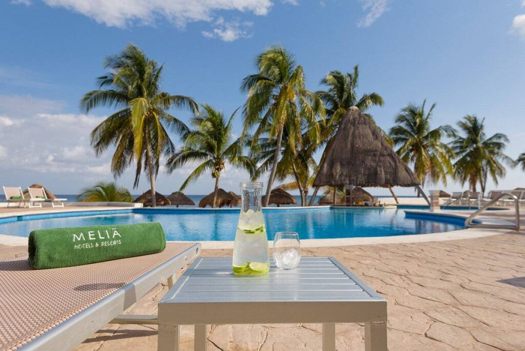pool with palm trees