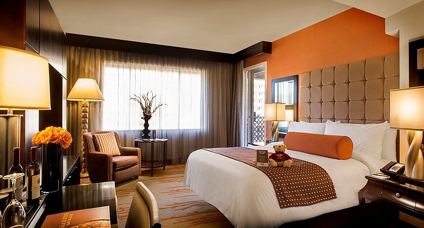 large bed in luxury resort room