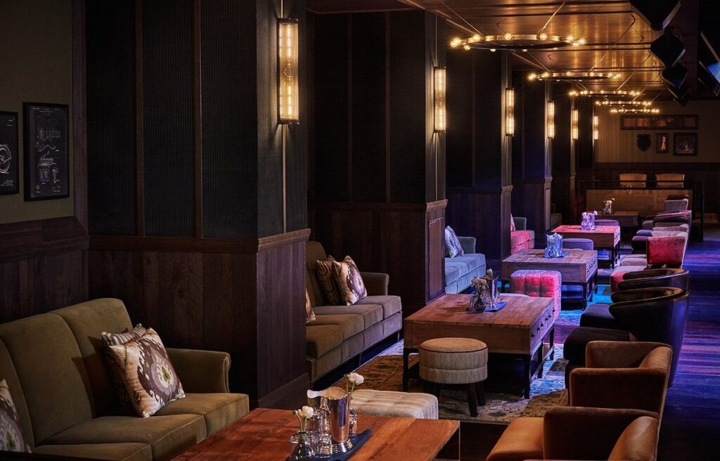 upscale restaurant with wood paneling