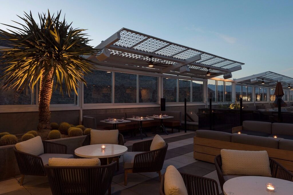 casual outdoor seating area at a resort