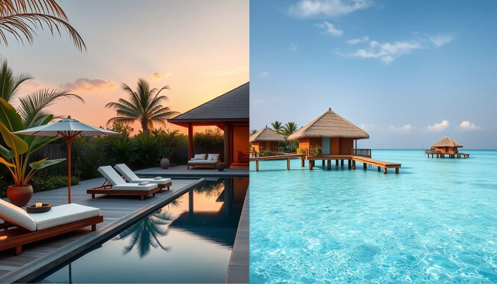 Bali private pool villa and Maldives overwater bungalow luxury travel comparison