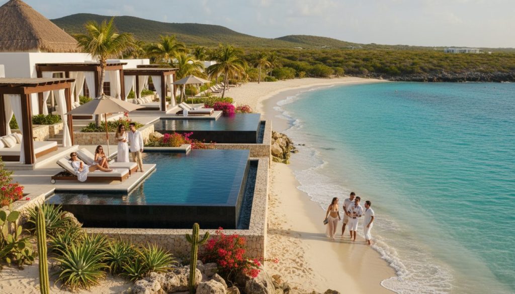 travelers at a luxury ABC islands resort in the lower-exposure southern Caribbean