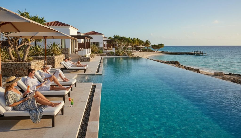travelers at a luxury southern Caribbean resort in Aruba, Bonaire, or Curaçao.