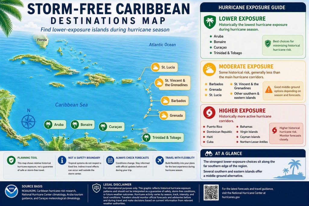 Storm-free Caribbean Destination Map